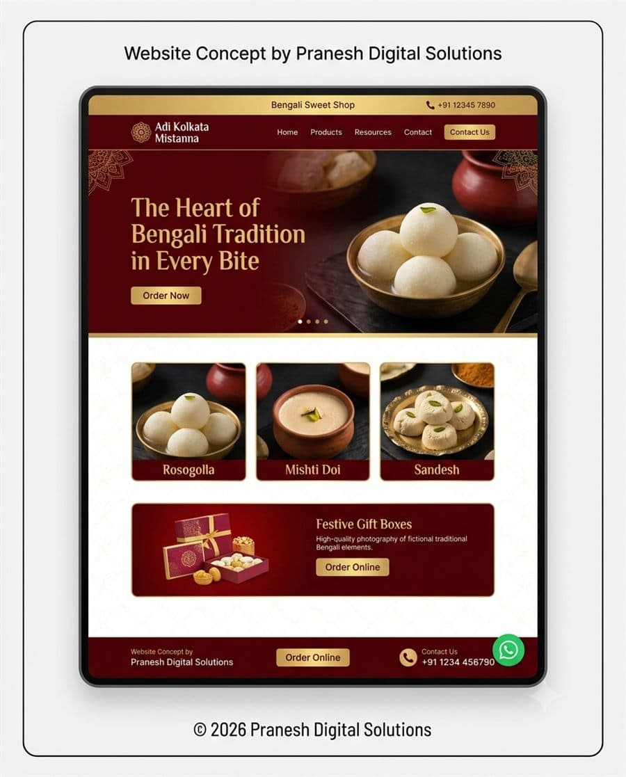 Shonar Bangla Handlooms concept website design — clothing concept by Pranesh Digital Solutions